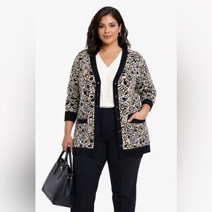 Sophie Theallet for Cacique Cashmere Blend Floral Cardigan – Sz 14/16 (NWT)